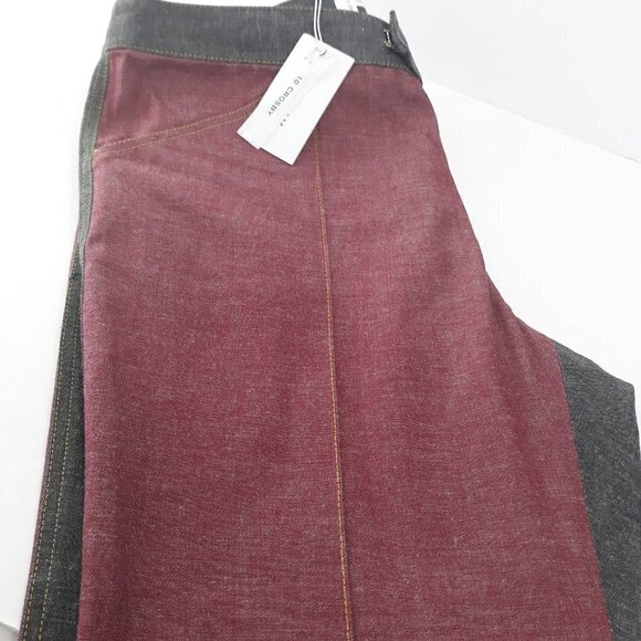 NWT Y2K Derek Lam 10 Crosby Cropped Color Block Chambray Pants 12 - Picture 6 of 12